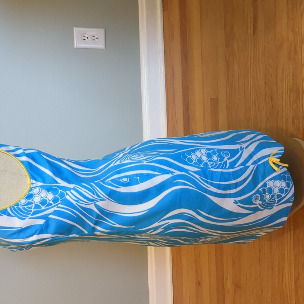 Lilly Pulitzer Delia Shift Resort White, Blue & Yellow Joe Fish Dress size 4 - Picture 4 of 16